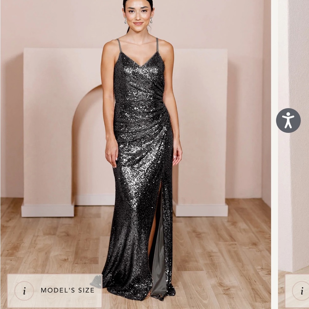 Revelry Rory Sequin black dress size 10P